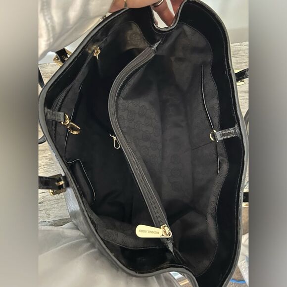 Michael Kors Black Patent Leather Tote – Sleek Shine with Gold Hardware - Picture 8 of 9